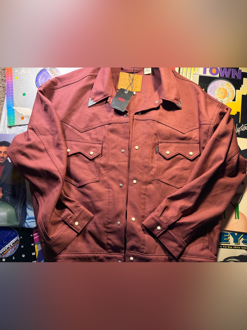 Levi's Men's Maroon Western Jacket - Picture 1 of 5